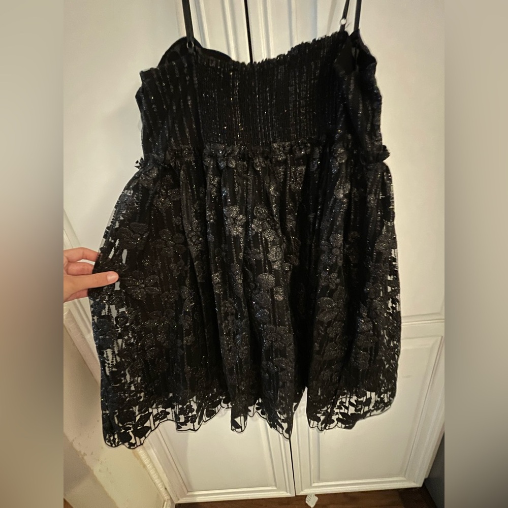 NWOT Free People Black Sparkly Lace Formal Dress - Picture 3 of 5